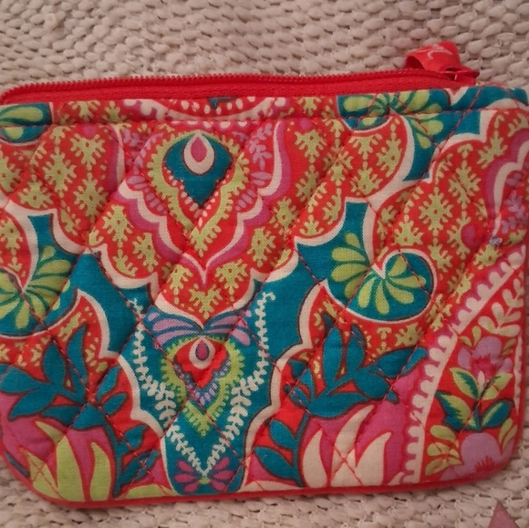 3 Vera Bradley Coin Purses In Pattern Paisley In Paradise,Folkloric And Pinwheel - Picture 2 of 8